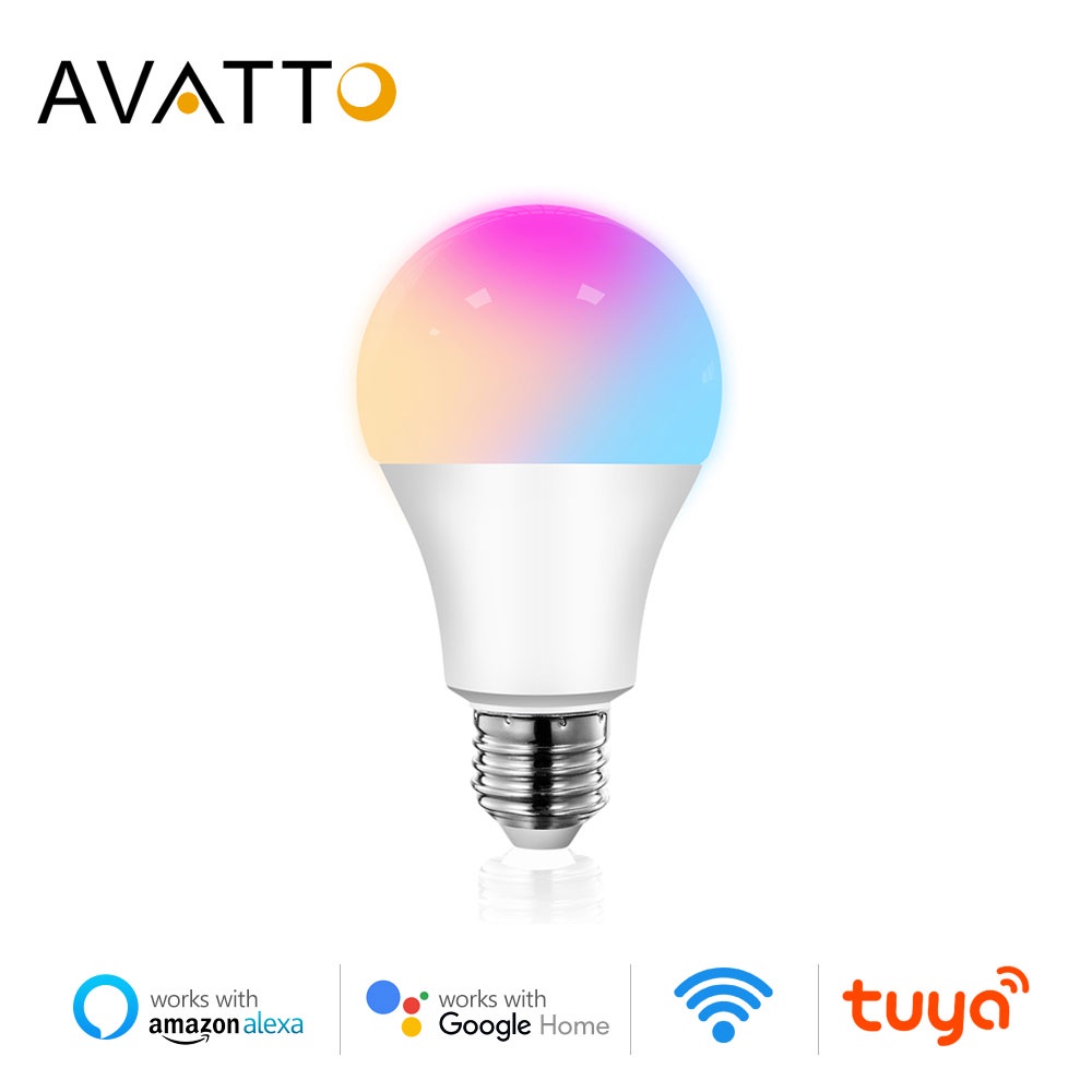 AVATTO Tuya 9/12/15W Lâmpada Inteligente WiFi , LED E27 RGB Ajustável Com APP , Controle De Voz Para Google Home , Alexa