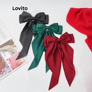 Lovito Casual Laço Liso Vintage Mulher Francês L38ED044 (Vermelho / Verde / Preto)