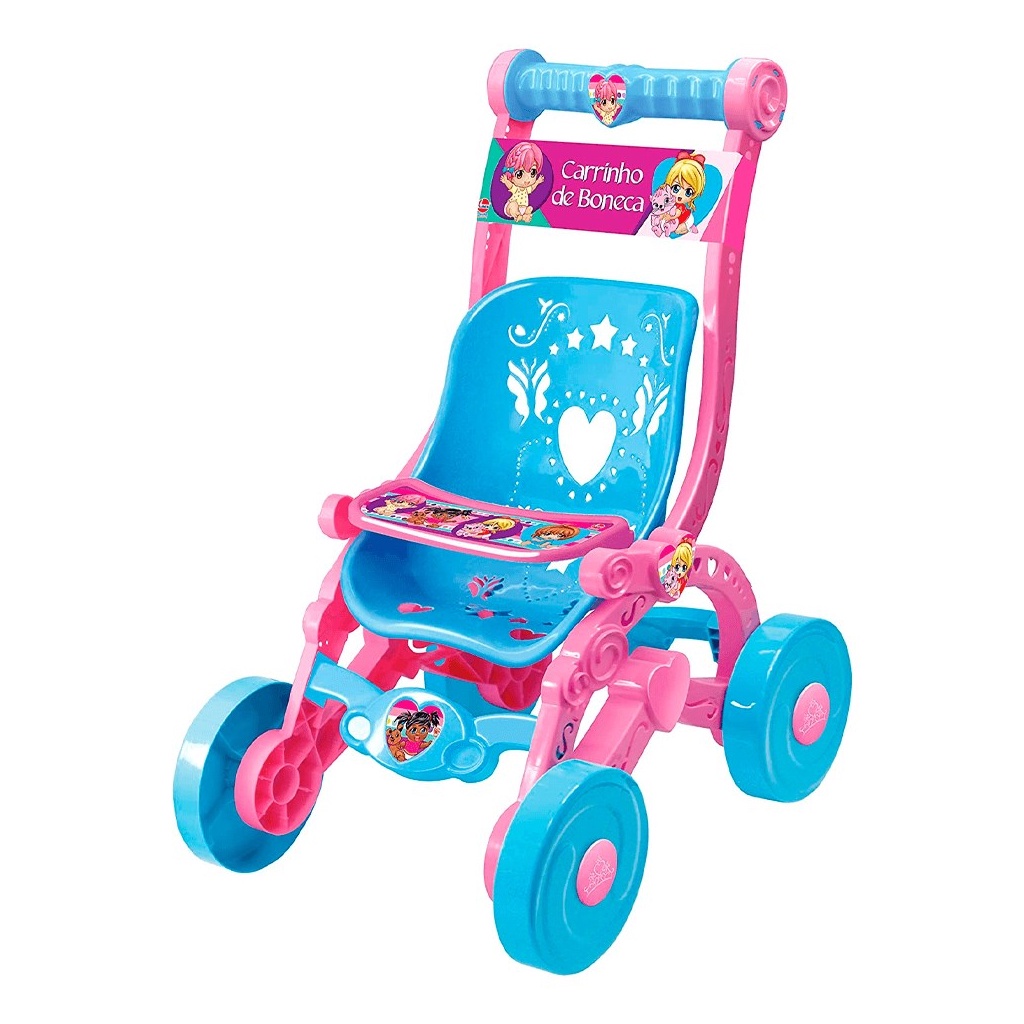 Carrinho De Boneca Azul e Rosa 60cm 228 - Líder em Oferta na Shopee
