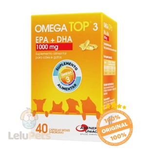 Omega Top 3 Suplemento Alimentar Para Cães 1000mg 40comp. em Oferta na Shopee