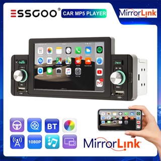 ESSGOO 5 " HD Touch Screen Rádio Do Carro 1 Din Espelho Link Bluetooth MP5 Player FM/USB/AUX Do Carro Central Multimídia em Oferta na Shopee