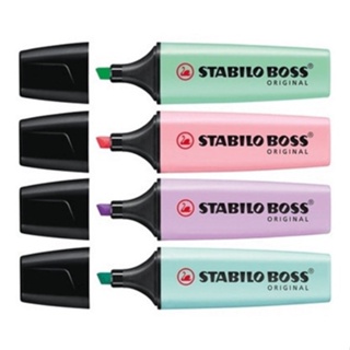 Caneta Marca Texto Stabilo Boss  Tons Pastel Com 4 Cores em Oferta na Shopee