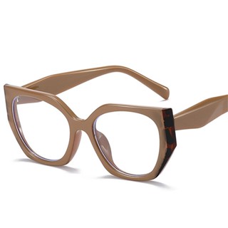 Vintage Polígono Olho De Gato Feminino Armação De Óculos Moda Transparente Anti-Blu-Ray Lentes Homens Óptica Dupla Cor