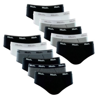 Kit com 12 Cuecas Slip Tamanho Plus Size Algodão Mash