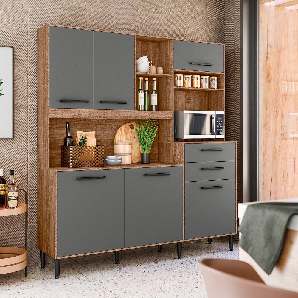 Armario Cozinha 6 Portas e 2 Gavetas Salsa em Oferta na Shopee