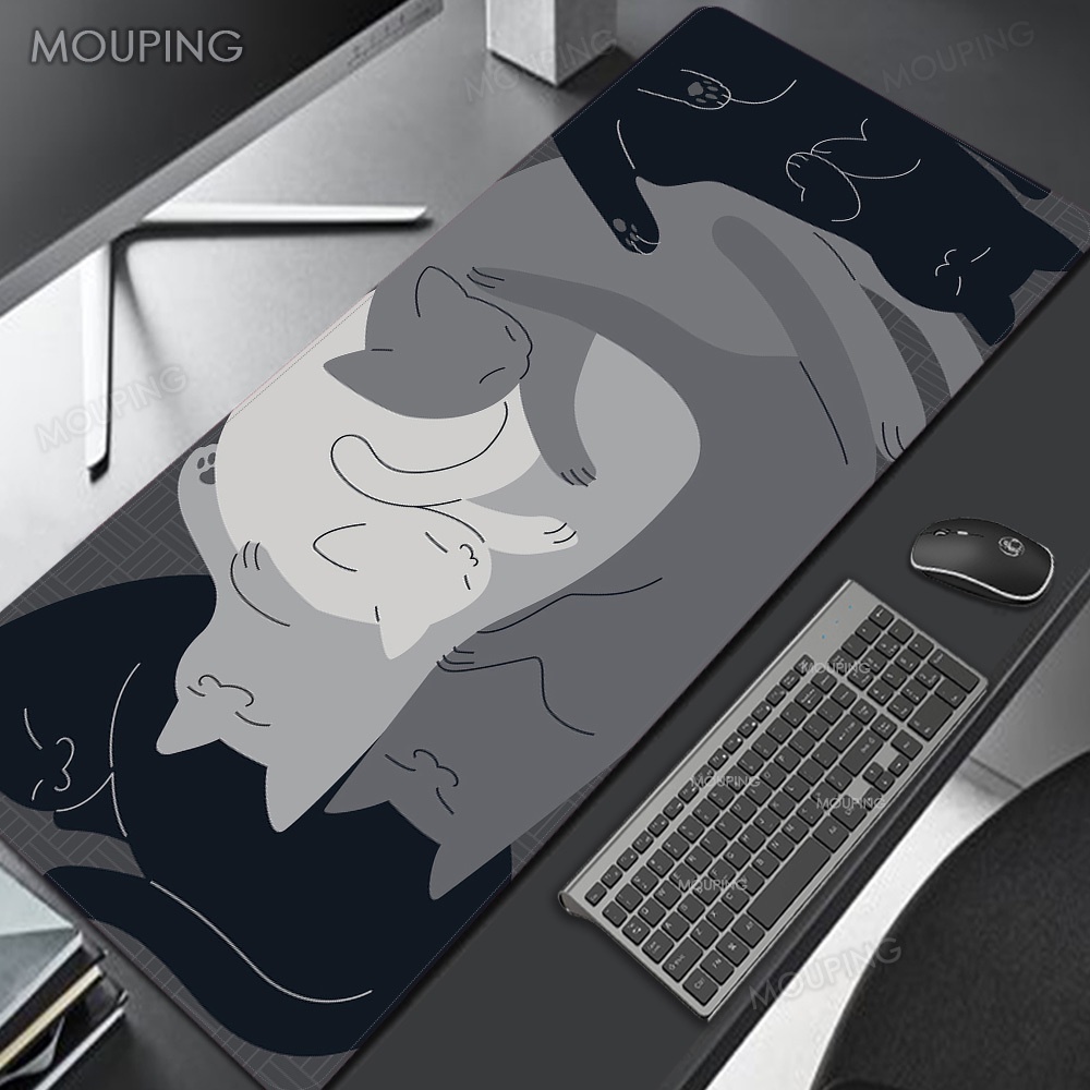 Tapete De Mousepad De Arte Cinza Fofo Xl Big Mouse Pad Escritório ...
