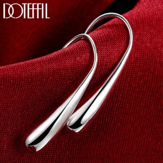 DOTEFFIL 925 Prata Esterlina Teardrop/Gota De Água/Brincos De Cavilha De Chuva Para Noivado Feminino Fashion Party Charme Jóias