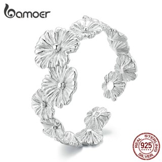 Prata Bamoer 925 Simples Margarida Abertura Anel Moda Joalheria Para Mulheres Homens BSR382