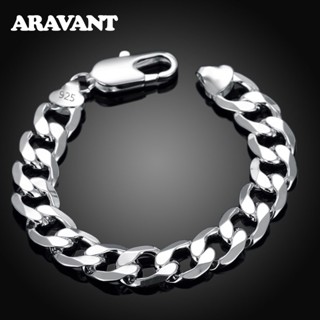 Prata 925 8MM 10MM 12MM Correntes De Pulseiras Para Homens Jóias De Moda