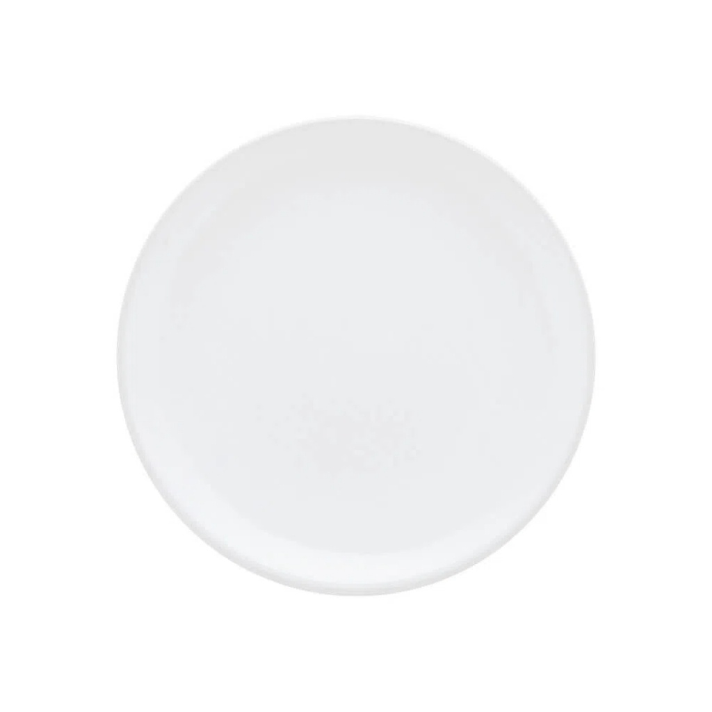 Prato de Sobremesa Oxford 20cm Unni White Cerâmica Branca para Bolo Doces Mesa Posta Elegante