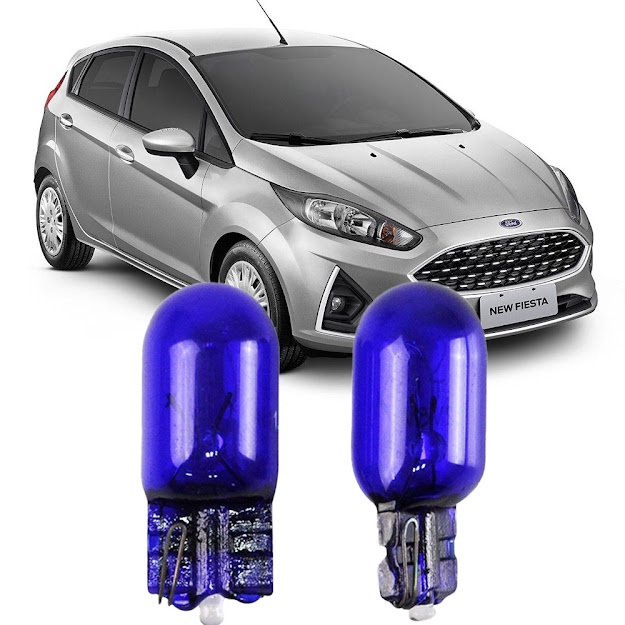 Par Lâmpadas Pingo Super Branca Esmagada T10 Ford Fiesta Faroleta Teto Placa Lanterna
