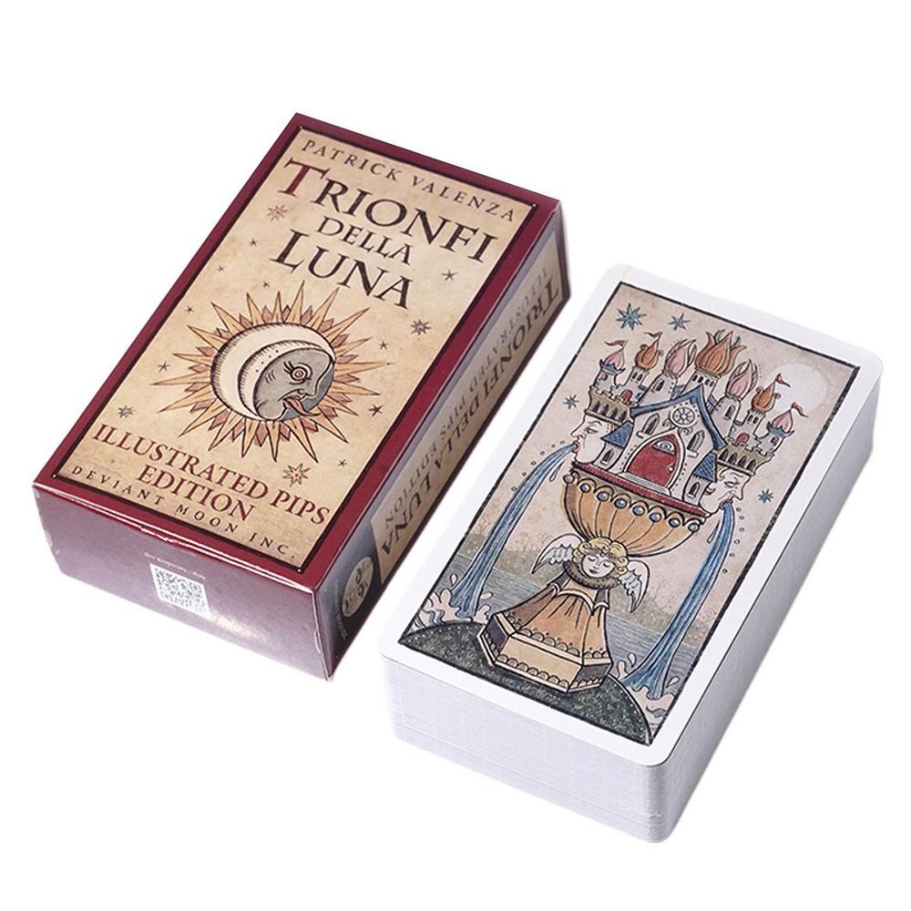 Trionfi della Luna Tarot 78 Cartas Baralho Com PDF Guiabook Fortune Telling Card Game Viagem Cersão Reversada Chakra Planet Zodiac em Oferta na Shopee