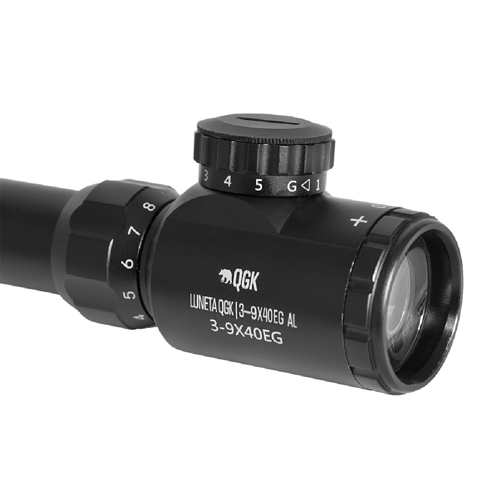 Luneta Mira 3-9x40 EG Mil Dot Retículo Luminoso Mounts 11mm - QGK · foto 2