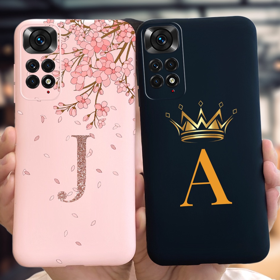 Capa Flexível Xiaomi Redmi Nota 11 11S Fofa Letras Da Coroa Fino Xiomi Note11 11 S Pára-Choques em Oferta na Shopee