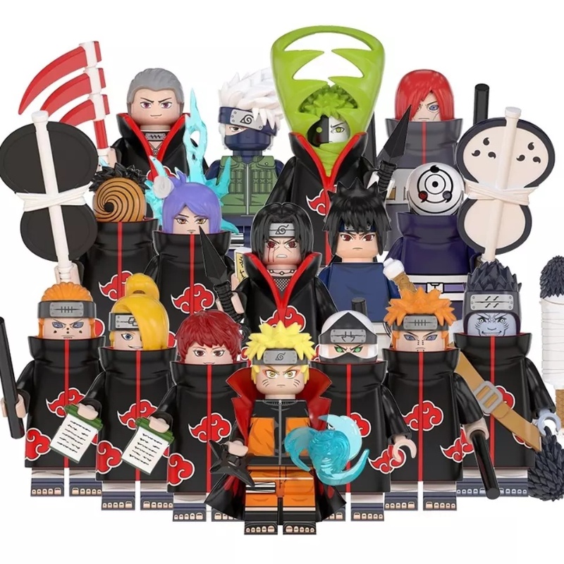 Anime Hoshigaki Kisame Yahiko Konan Uchiha Itachi Zetsu Minifiguras Blocos De Construção Brinquedos De Presente Para Crianças
