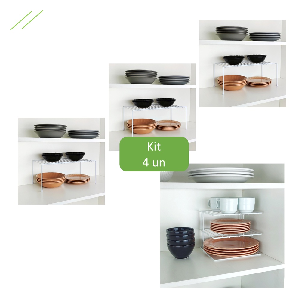 Kit Organizador Armário Cozinha Xícara Prato Panela DiCarlo 7 und