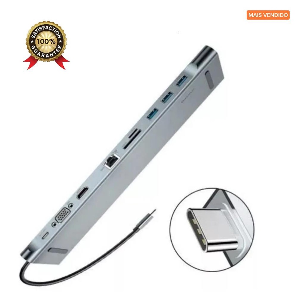 Dock Station 11 Saidas Thunderbolt 3 Dell Latitude / Inspirion / Vostro / Macbook Air, Pro, iMac