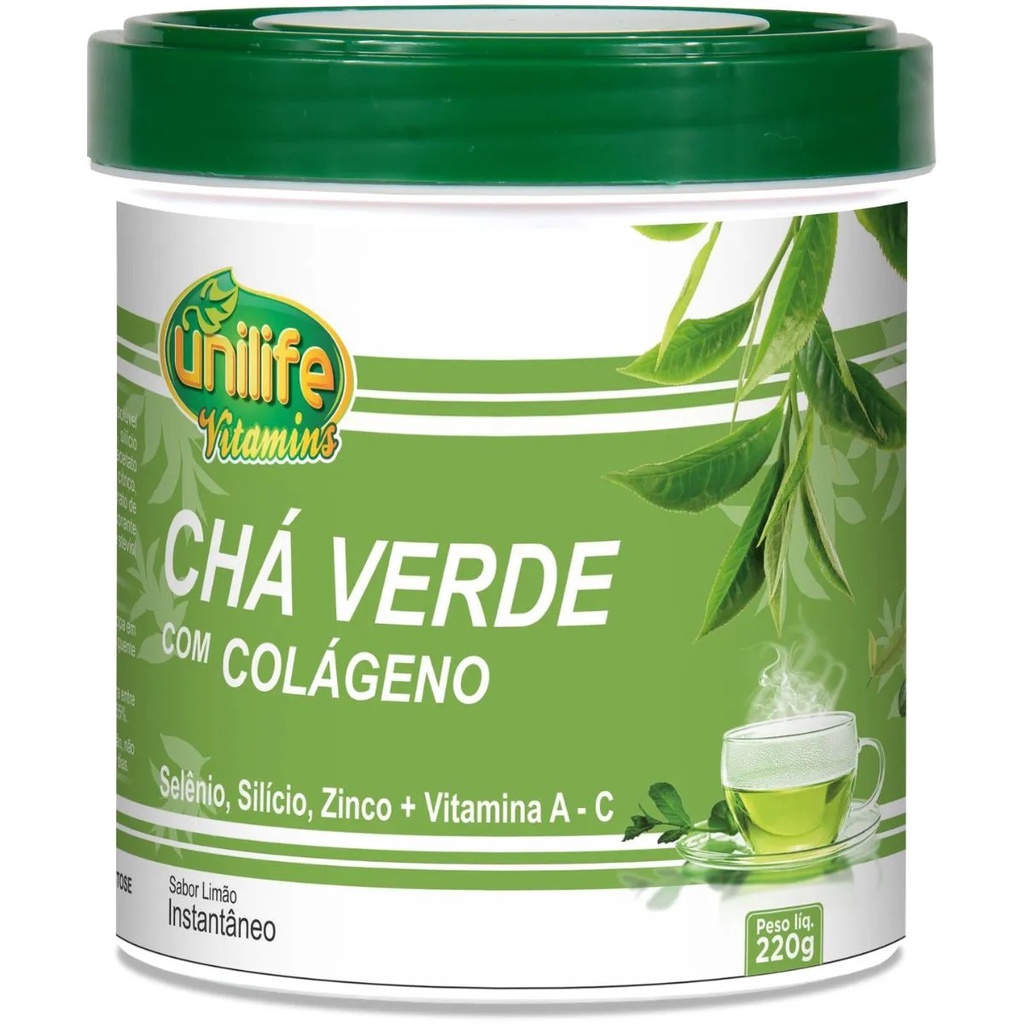 Chá Verde C/ Colágeno E Stévia 220g - Unilife