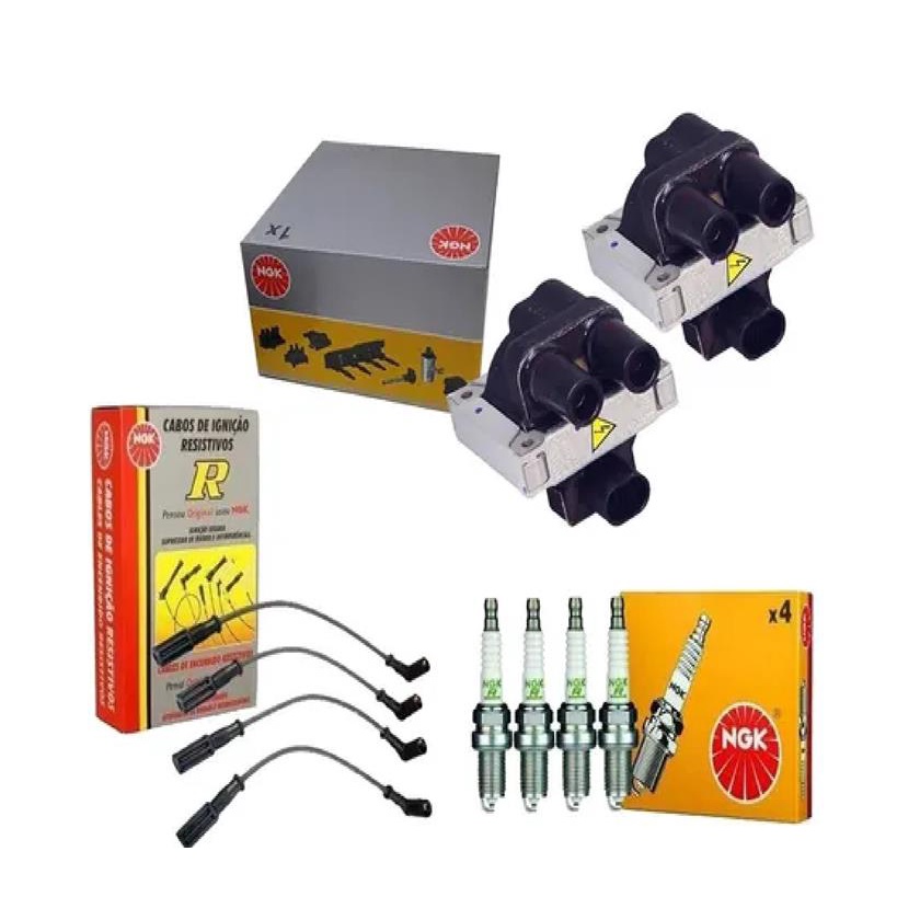 Kit Bobina Cabo E Vela Uno Palio Motor Fire com 2 bobinas de 2001 a 2004 em Oferta na Shopee