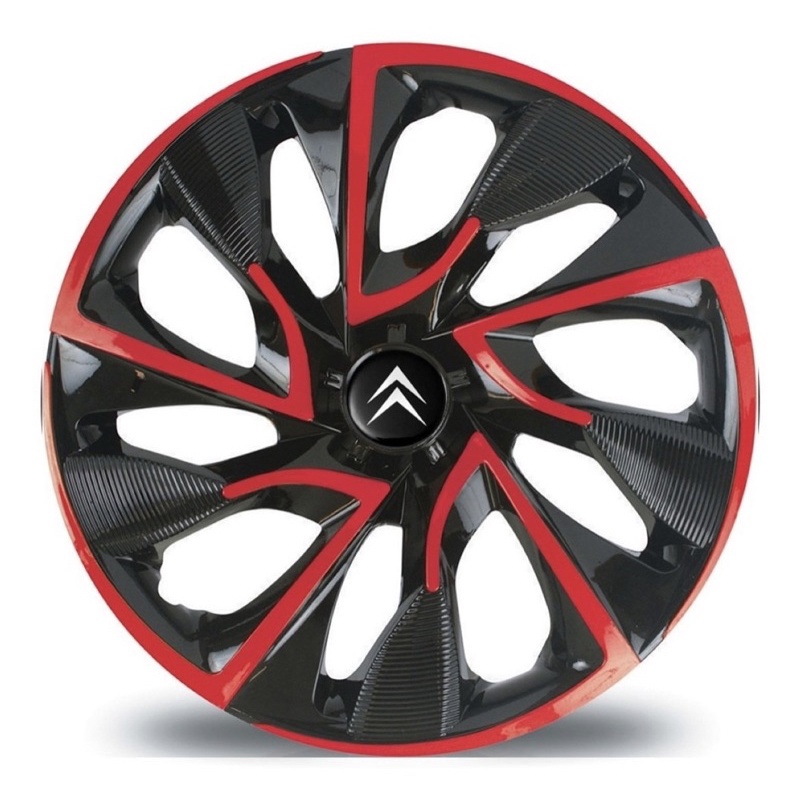 Calota Esportiva Ds4 Aro 14 Preta/Vermelho Citroen C3 C4