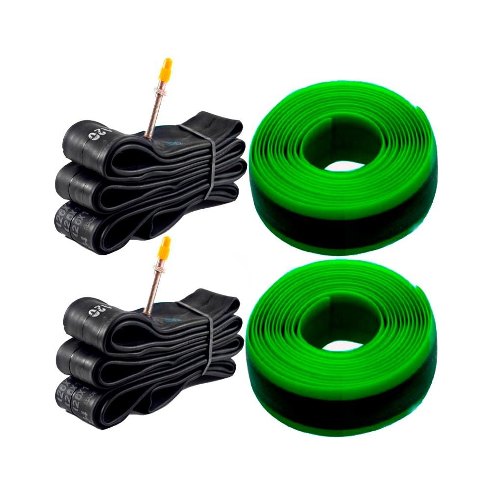 Kit 2 Câmara de Ar MTB Pirelli Aro 29 48mm Schrader Bico Fino + 2 Fita Anti Furo em Oferta na Shopee