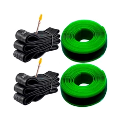 Kit 2 Câmara de Ar MTB Pirelli Aro 29 48mm Schrader Bico Fino + 2 Fita Anti Furo