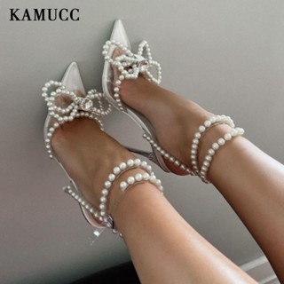 Bombas Femininas De Casamento Novas Pérolas Salto Alto Sandálias Sexy Pontiaguda Festa Marca Sapatos Da Moda Para Senhora Strass GISZ
