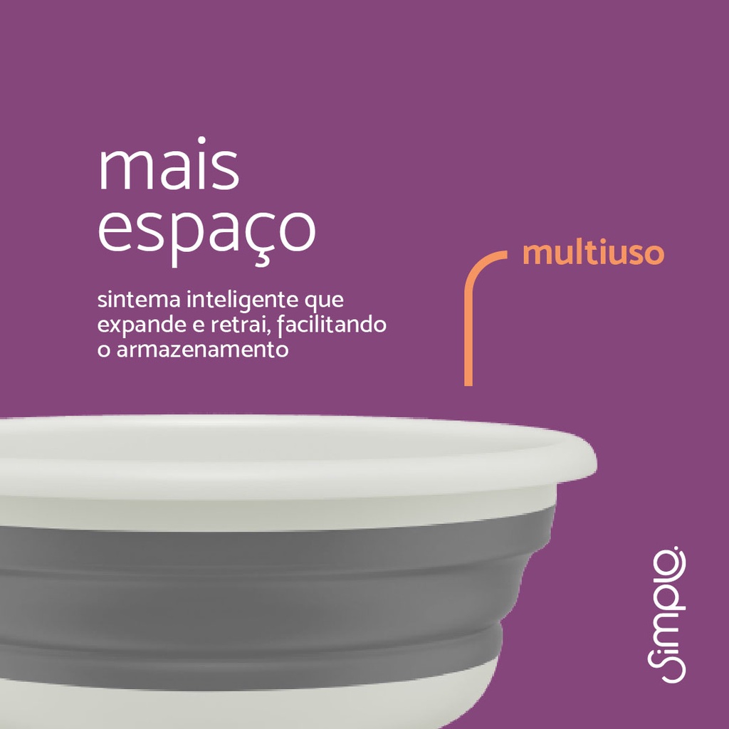 Detalhes do Bacia dobrável de plástico 5 litros - Simplo