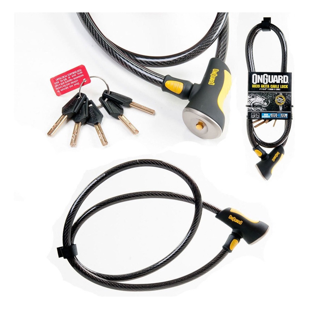 Cadeado Onguard 8039 Akita Com Chave Bicicleta Moto 120cm em Oferta na Shopee
