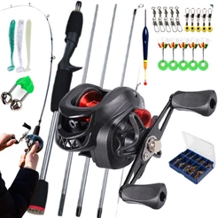 Sougayilang 1.8m Carretel De Pesca Com Vara Combos 7.2 : 1 Relação Engrenagem 8 + 1BB Max Drag 10kg