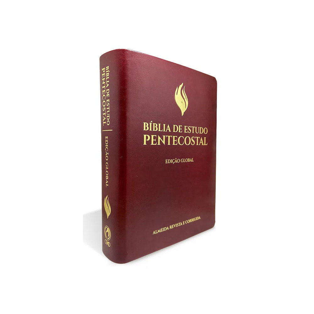 Bíblia de Estudo Pentecostal | Edição Global | ARC | Letra Grande | Capa Luxo Vinho