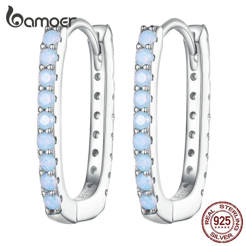 Bamoer 925 Prata Simples Brinco Moda Bijuteria Para Casal Mulheres Homens em Oferta na Shopee