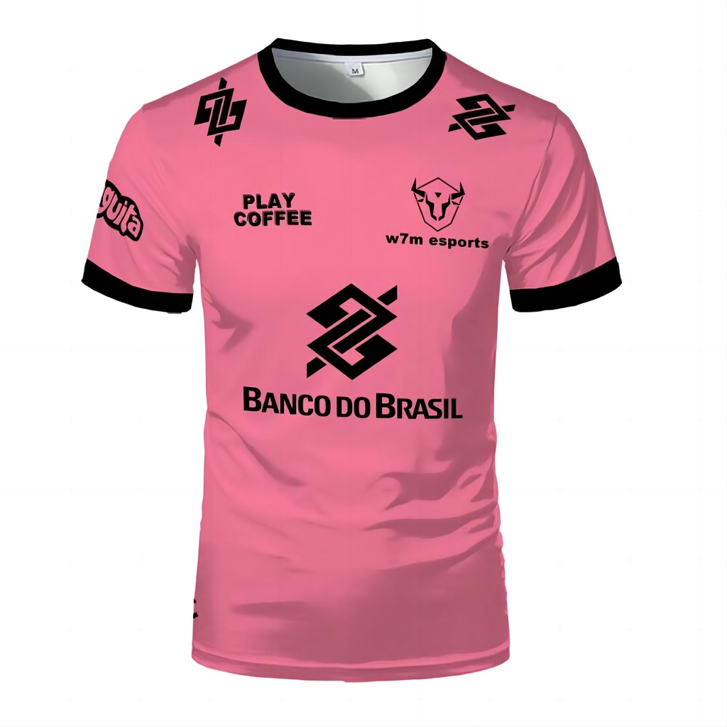 W7m Esports Camisa Rosa Brasileira HerdsZ Kheyze Julio Volpz Jv92 Nome Camiseta Personalizada Para Mulheres/Homens