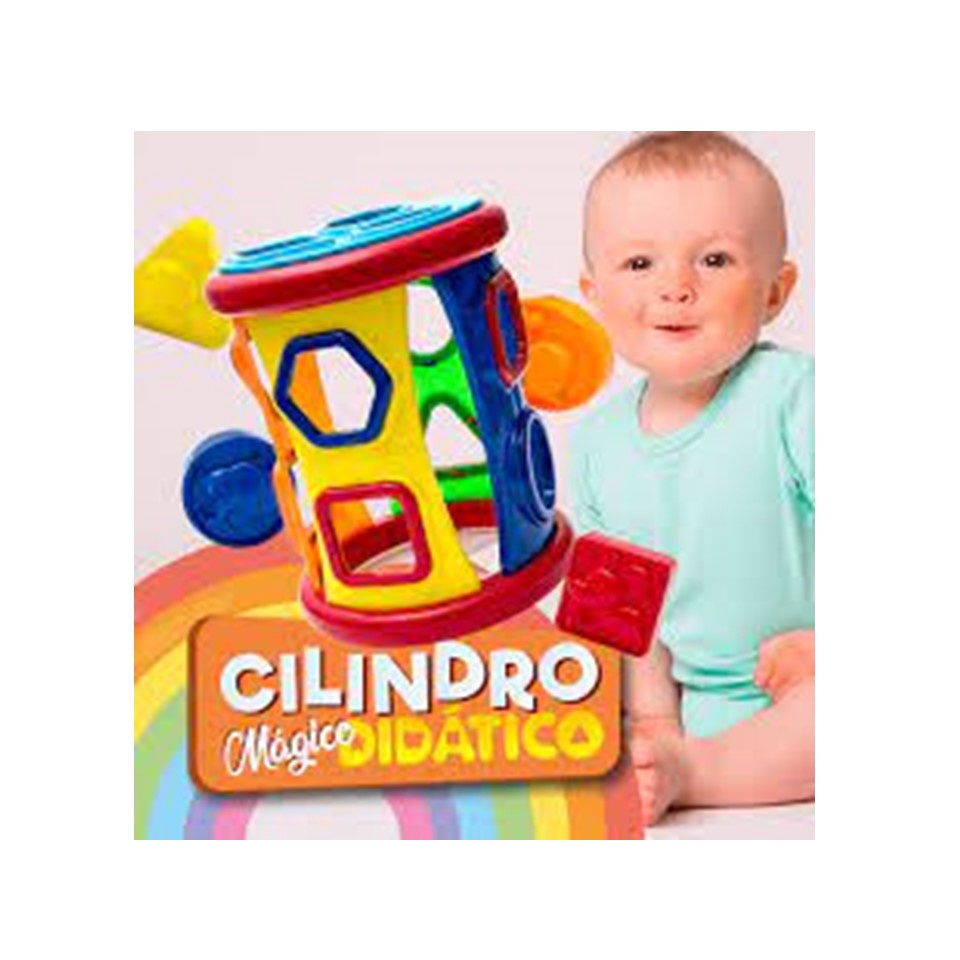 Brinquedo Cilindro Mágico Didático Educativo Encaixe Infantil - Pica Pau