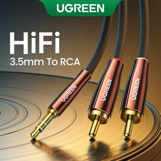 UGREEN Cabo RCA De Alta Fidelidade De 3,5mm Para Nylon De Áudio AUX DJ Controlador Alto Falante Turntable Som Do Carro TV
