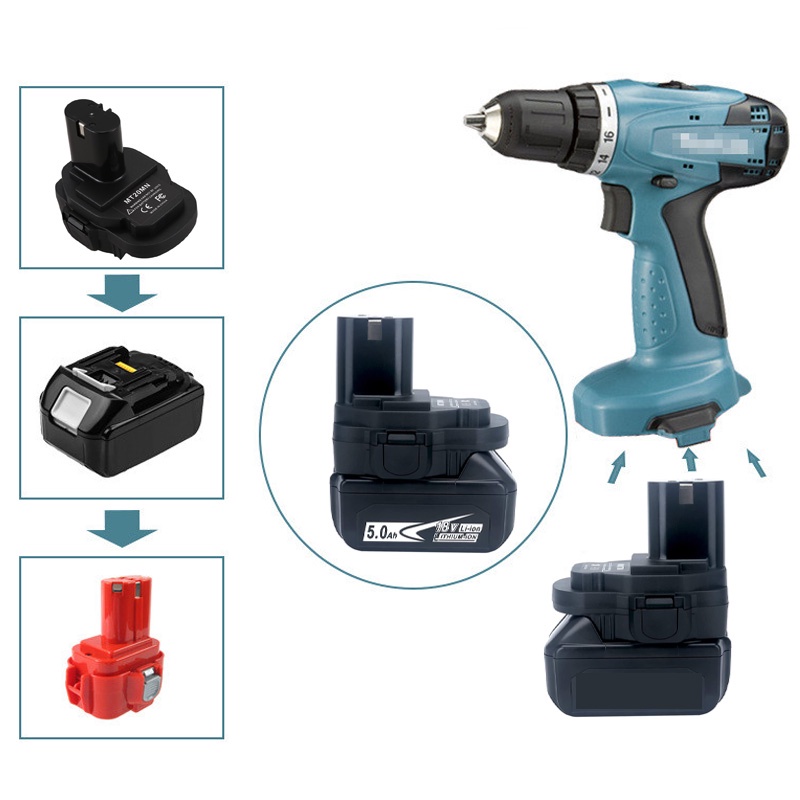 Adaptador De Bateria MT20MN Para Conversão De Íon-Lítio De 18V Ni-Mh Cd Makita NiCad E NiMh Uso BL1830 BL1860