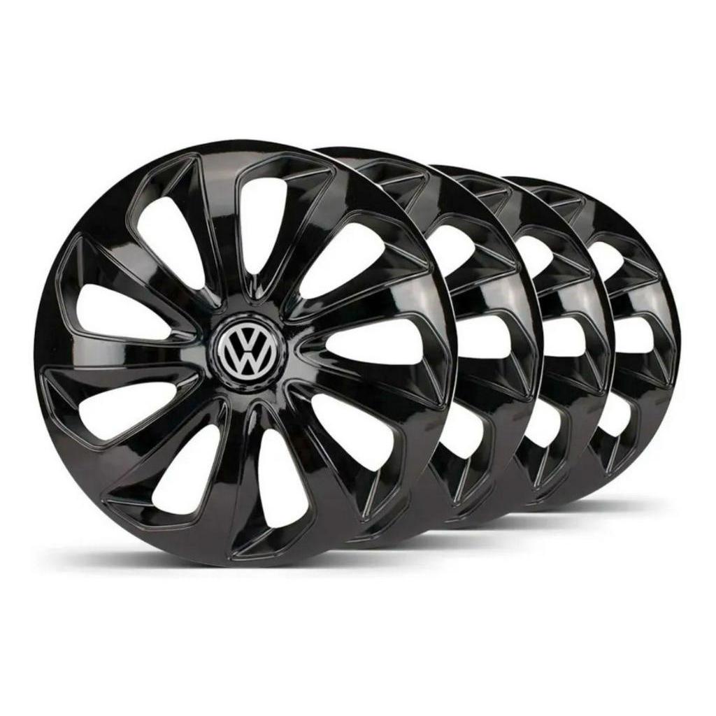 Calota Aro 15 Esportiva Velox VW Gol G1 Quadrado G2 Bola G3 G4 G5 G6 G7 G8 Voyage Fox Up Parati Saveiro CrossFox Polo SpaceFox Preta Black Piano LC122