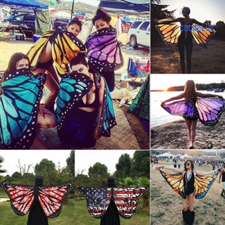 Fantasia De Feminina COB-Corful Tecido Macio Borboleta Asas De Cachecol Feminino Fada