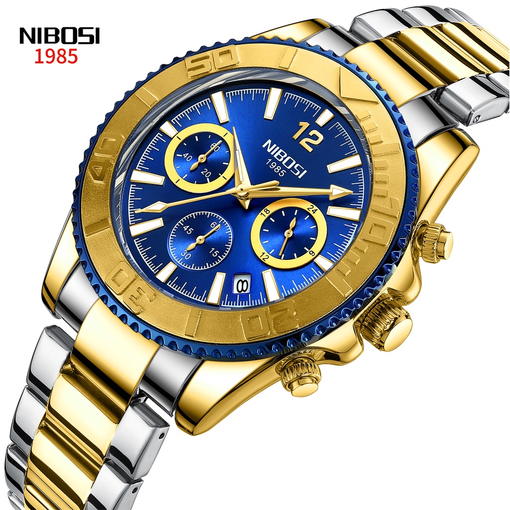 NIBOSI Marca Top 2022 Relógio Masculino À Prova D'água/De Quartzo Com Cronógrafo 2517 - Watches