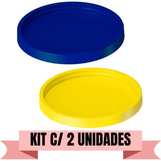 Kit C/ 2 Un Bandeja Decorativa Redonda 20cm Várias Cores