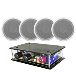 Kit Amplificador De Mesa + 2 Pares Caixas De Som Teto 55w