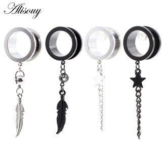 Alisouy 2pçs Expansor De Orelha De Aço Inoxidável Estrela De Folha Medidor Túnel De Expansão Brinco Piercings Jóias 6mm-25mm em Oferta na Shopee
