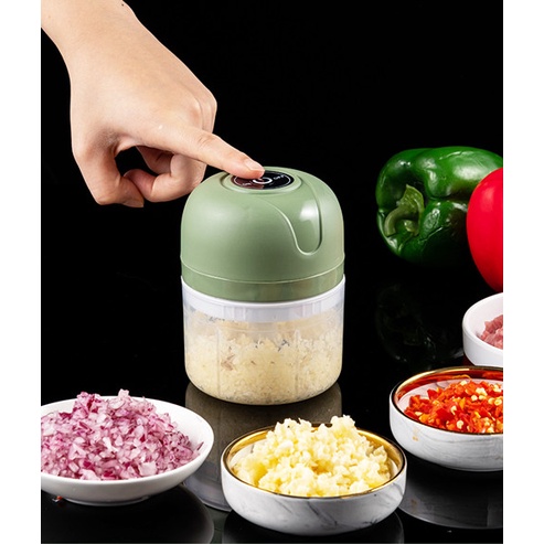 Mini Processador Moedor Triturador Elétrico Alho Alimentos Sem Fio Recarregável Usb