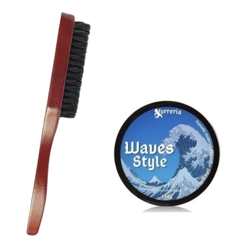 Escova Wave 360 Hard Soft E Pomada Waves Pro Shopee Brasil