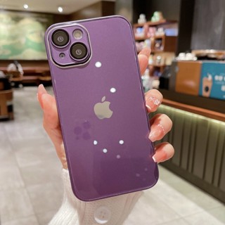 Capa De Vidro Temperado Para iPhone 11 12 Pro Max 13 14 Capinha Macaron Cor De Silicone Líquido 14 Plus À Prova De Choque