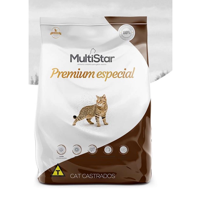 Ração Gatos Castrados Multi Star Premium Salmão 10,1 Kg
