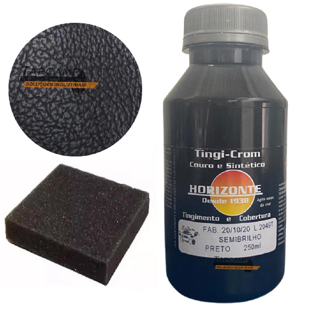 Tinta Couro Preto Semi Brilho Restaura Sapato Bota banco de carro 250ml