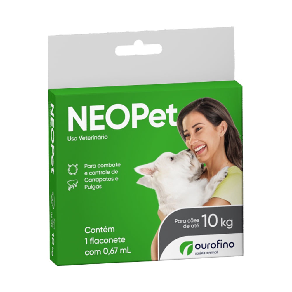 Antipulgas E Carrapatos Neopet Ourofino Para Cães De 1kg Até 10kg - 0,67ml - Pets