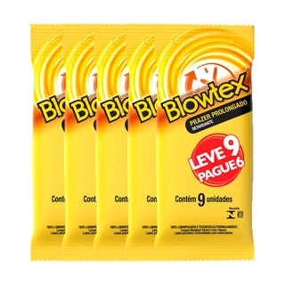 Kit 5 Preservativos Blowtex Retardante Leve 9 Pague 6 unidades