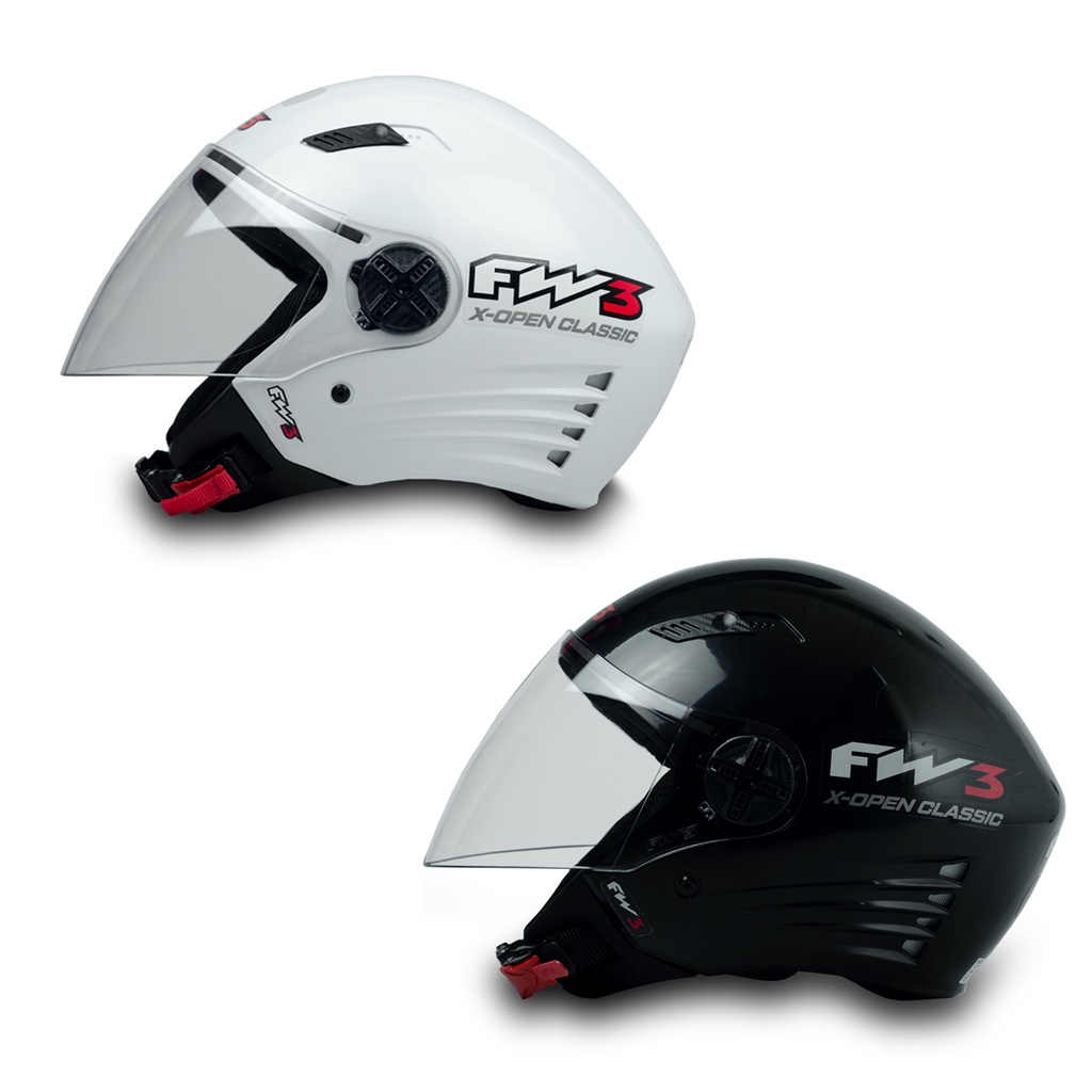 Capacete Para Moto Fw3 Com Viseira X Open Classic Brilhante Diversos Tamanhos